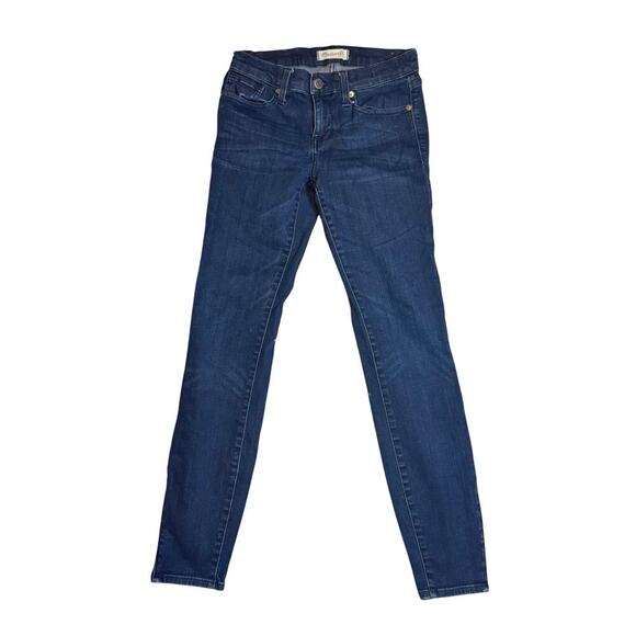 MADEWELL Skinny Skinny Dark Wash Denim Zip Ankle Jeans Women's Sz 25 - Picture 1 of 10
